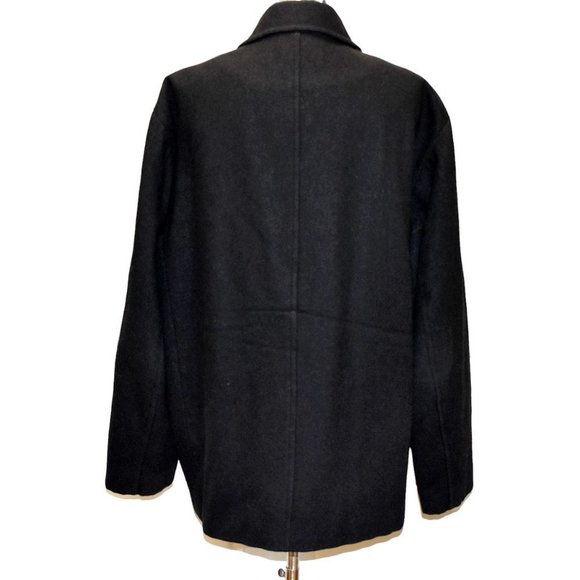 Calvin Klein Black Wool-blend Zip-up/Snap Over Coat - Picture 6 of 12